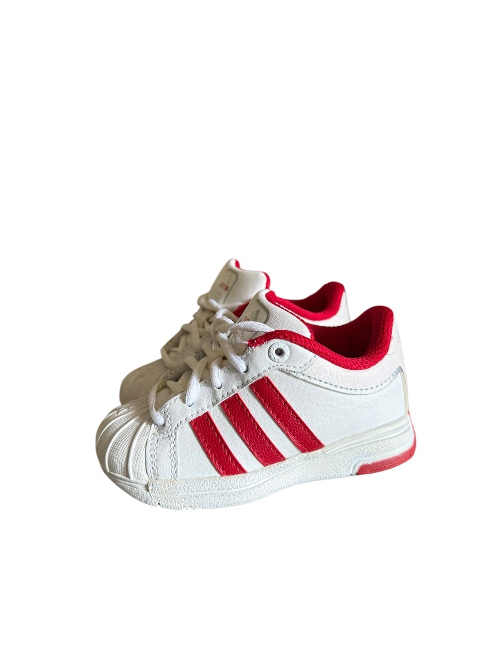 adidas Baby White Sneakers with Red Stripes 6K